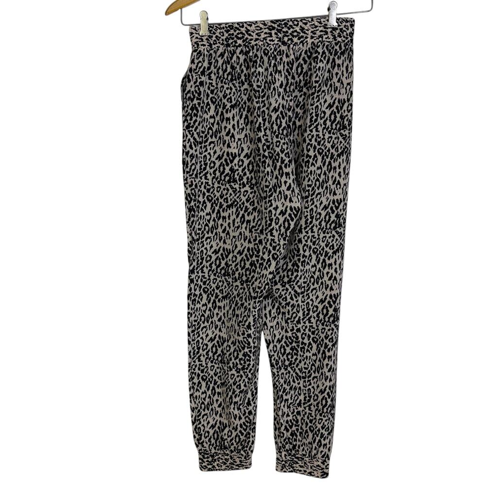 Tucker Womens Silk Pants Petite Leopard Animal Print Elastic Tapered Trousers